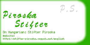 piroska stifter business card